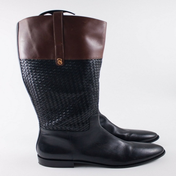 Black Boots Womens Size 13 Tall Boots Cole Haan Women Cole Haan Brennan Black Brown Leather Riding Boots